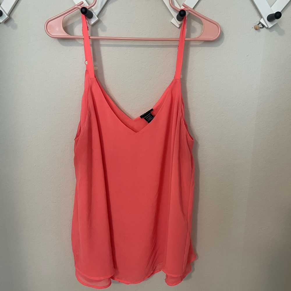 Torrid Vibrant Coral Sophie Chiffon Sheer Swing Cami Top